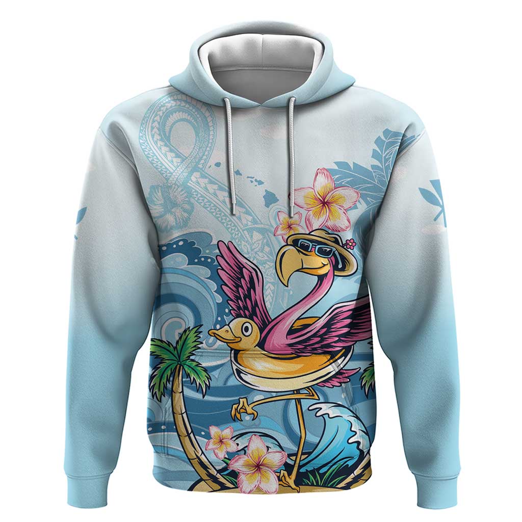 Hawaii Flamingo Hoodie Plumeria Tropical Beach LT01