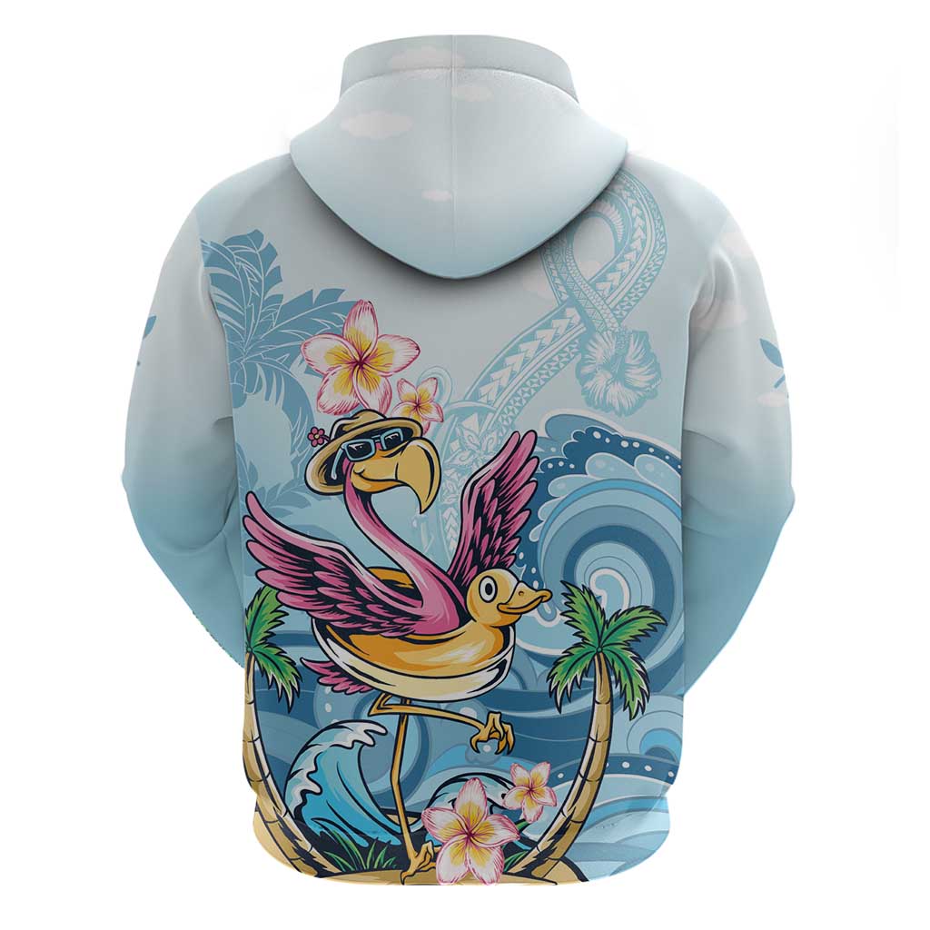 Hawaii Flamingo Hoodie Plumeria Tropical Beach LT01