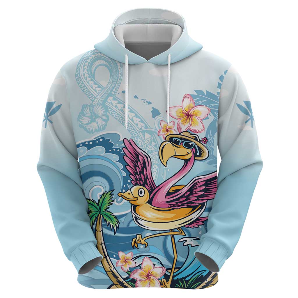 Hawaii Flamingo Hoodie Plumeria Tropical Beach LT01
