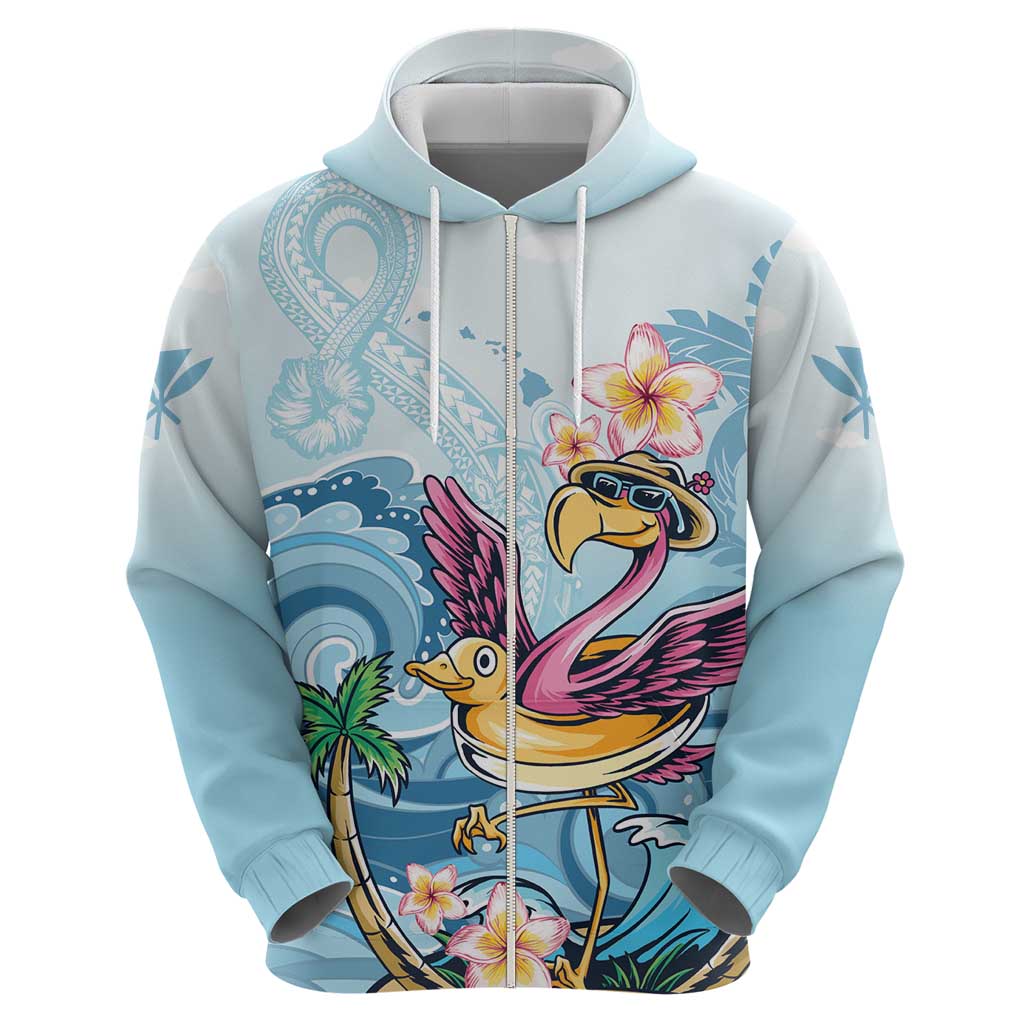 Hawaii Flamingo Hoodie Plumeria Tropical Beach LT01
