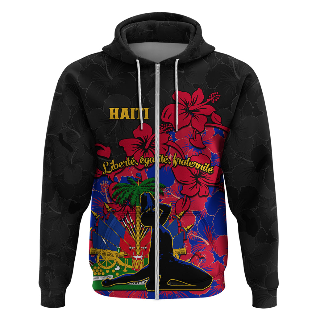Haiti Independence Day Hoodie Hibiscus Neg Marron LT01