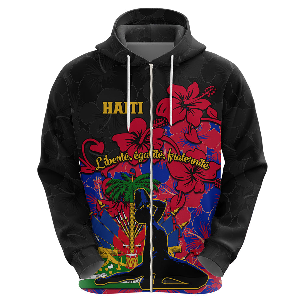 Haiti Independence Day Hoodie Hibiscus Neg Marron LT01