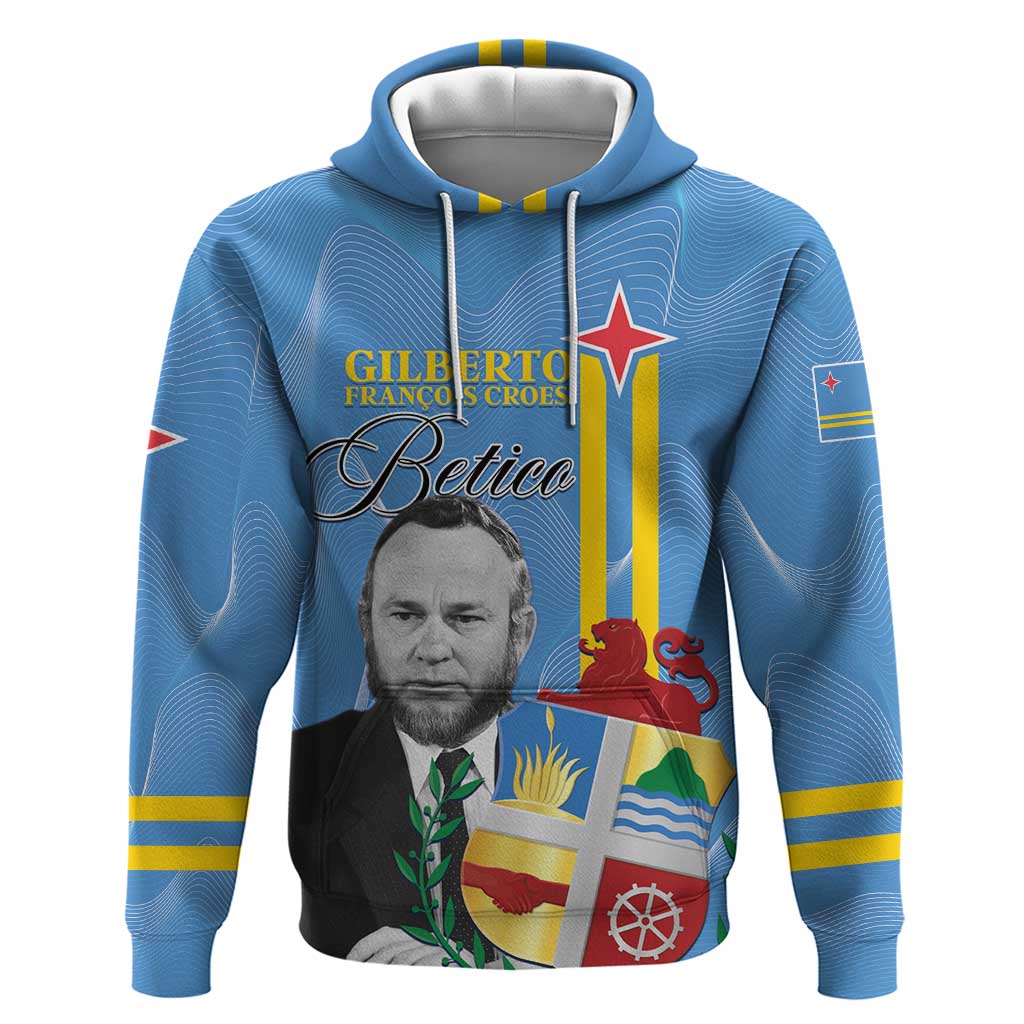 Feliz Dia di Betico Hoodie Aruba Flag Style LT01