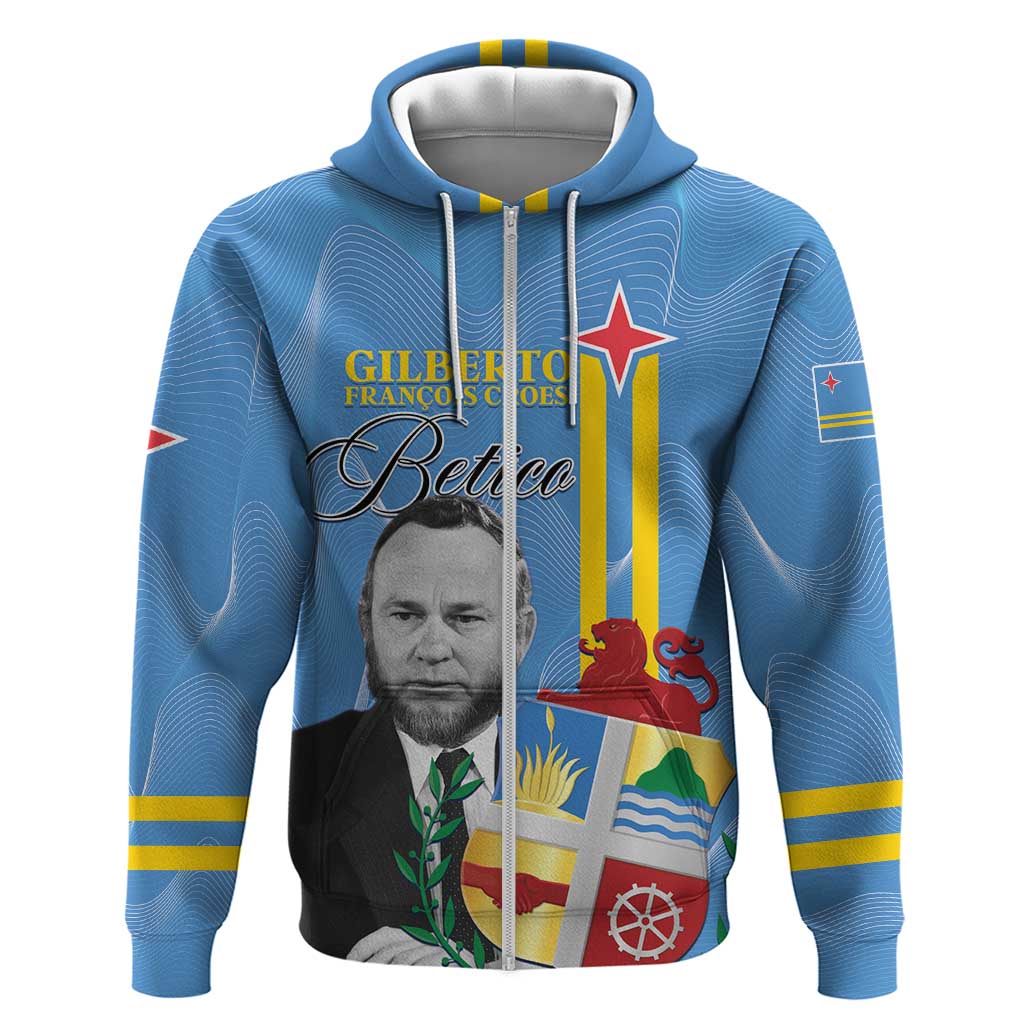 Feliz Dia di Betico Hoodie Aruba Flag Style LT01