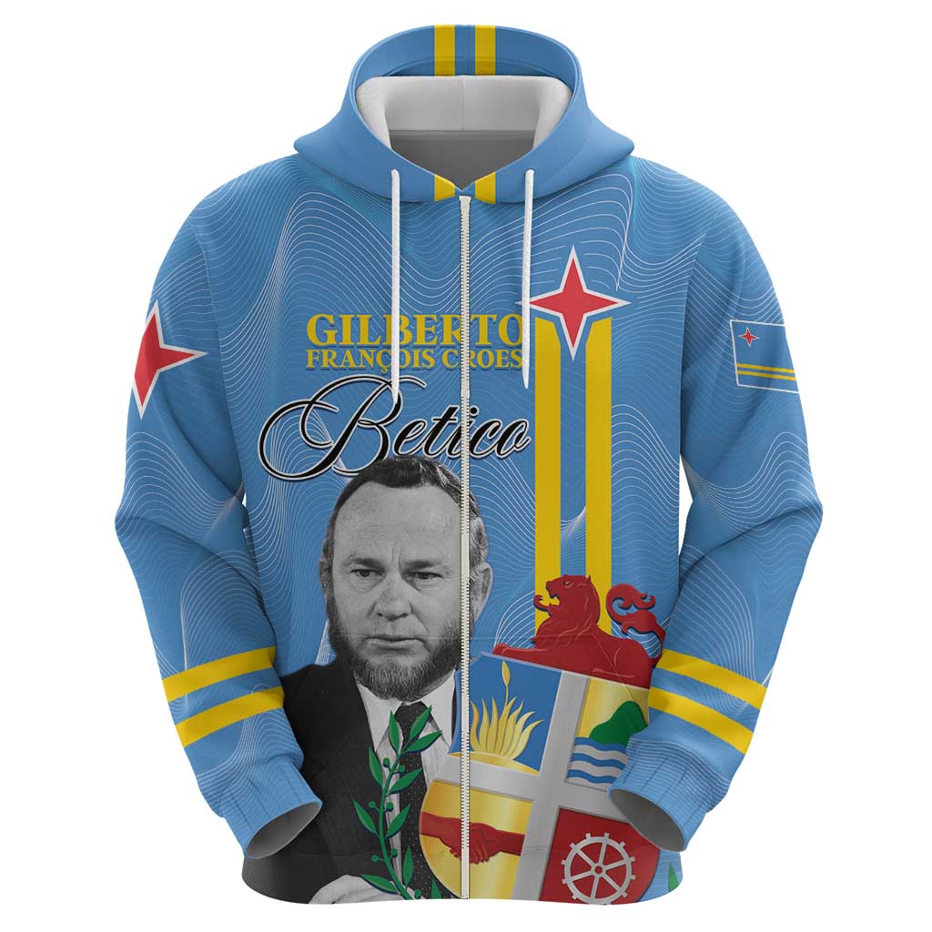 Feliz Dia di Betico Hoodie Aruba Flag Style LT01