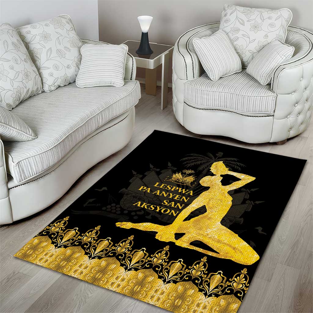 Haiti Neg Marron Area Rug Lespwa pa anyen san aksyon - Gold LT01
