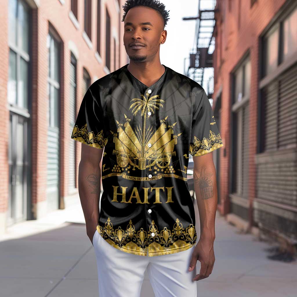 Haiti Neg Marron Baseball Jersey Lespwa pa anyen san aksyon - Gold LT01