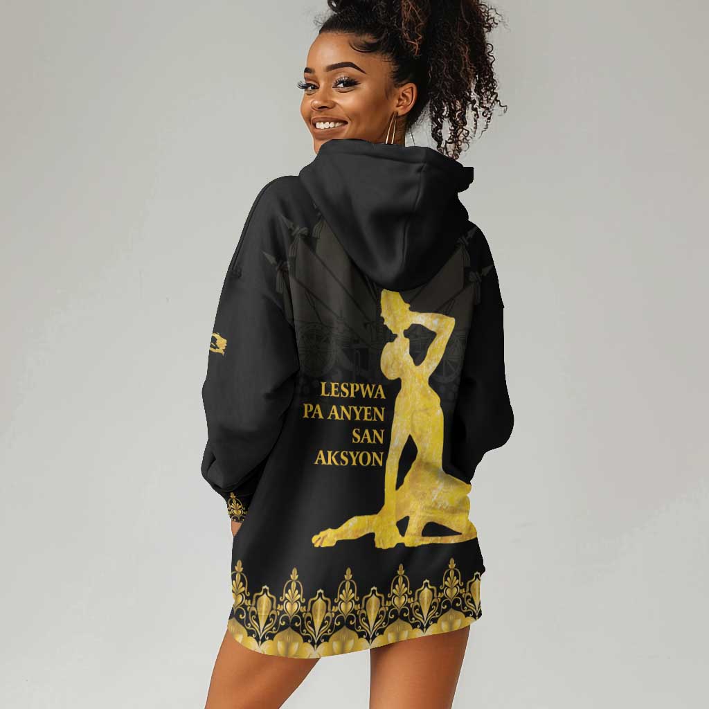 Haiti Neg Marron Hoodie Dress Lespwa pa anyen san aksyon - Gold LT01