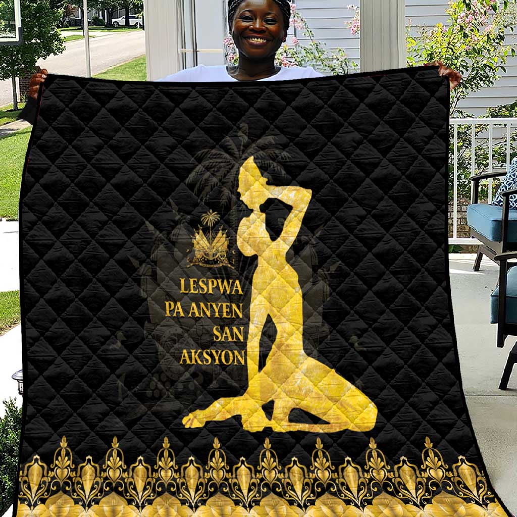Haiti Neg Marron Quilt Lespwa pa anyen san aksyon - Gold LT01