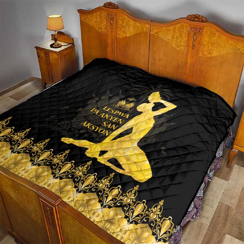 Haiti Neg Marron Quilt Lespwa pa anyen san aksyon - Gold LT01