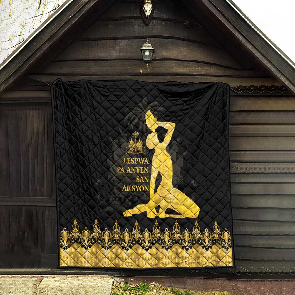 Haiti Neg Marron Quilt Lespwa pa anyen san aksyon - Gold LT01