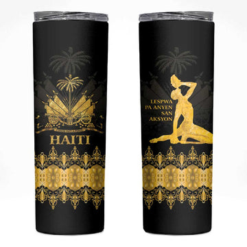 Haiti Neg Marron Skinny Tumbler Lespwa pa anyen san aksyon - Gold LT01