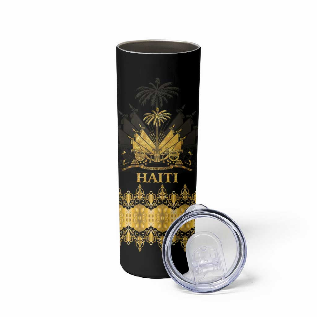 Haiti Neg Marron Skinny Tumbler Lespwa pa anyen san aksyon - Gold LT01