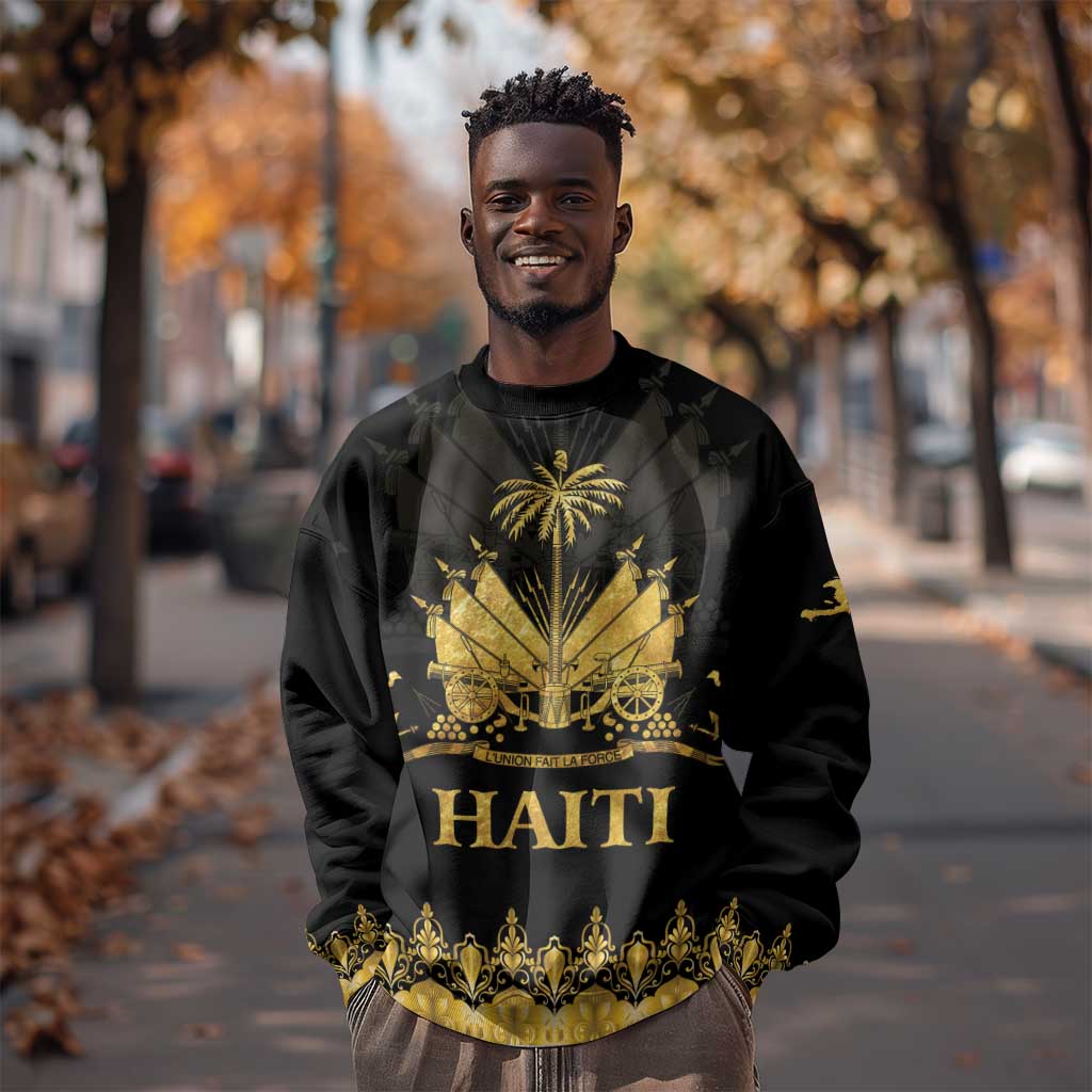 Haiti Neg Marron Sweatshirt Lespwa pa anyen san aksyon - Gold LT01