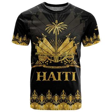 Haiti Neg Marron T shirt Lespwa pa anyen san aksyon - Gold LT01