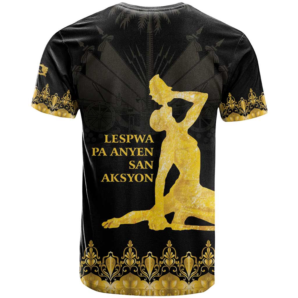 Haiti Neg Marron T shirt Lespwa pa anyen san aksyon - Gold LT01