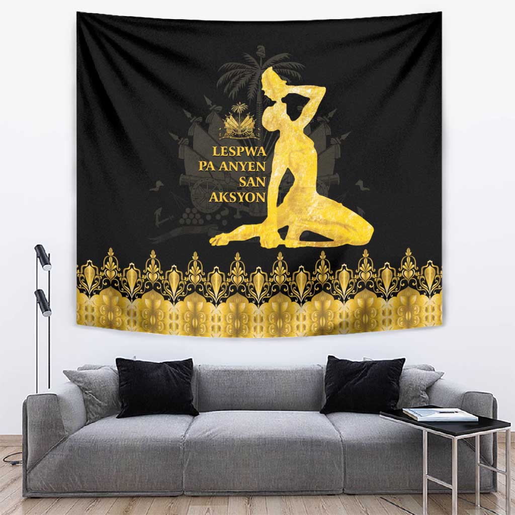 Haiti Neg Marron Tapestry Lespwa pa anyen san aksyon - Gold LT01