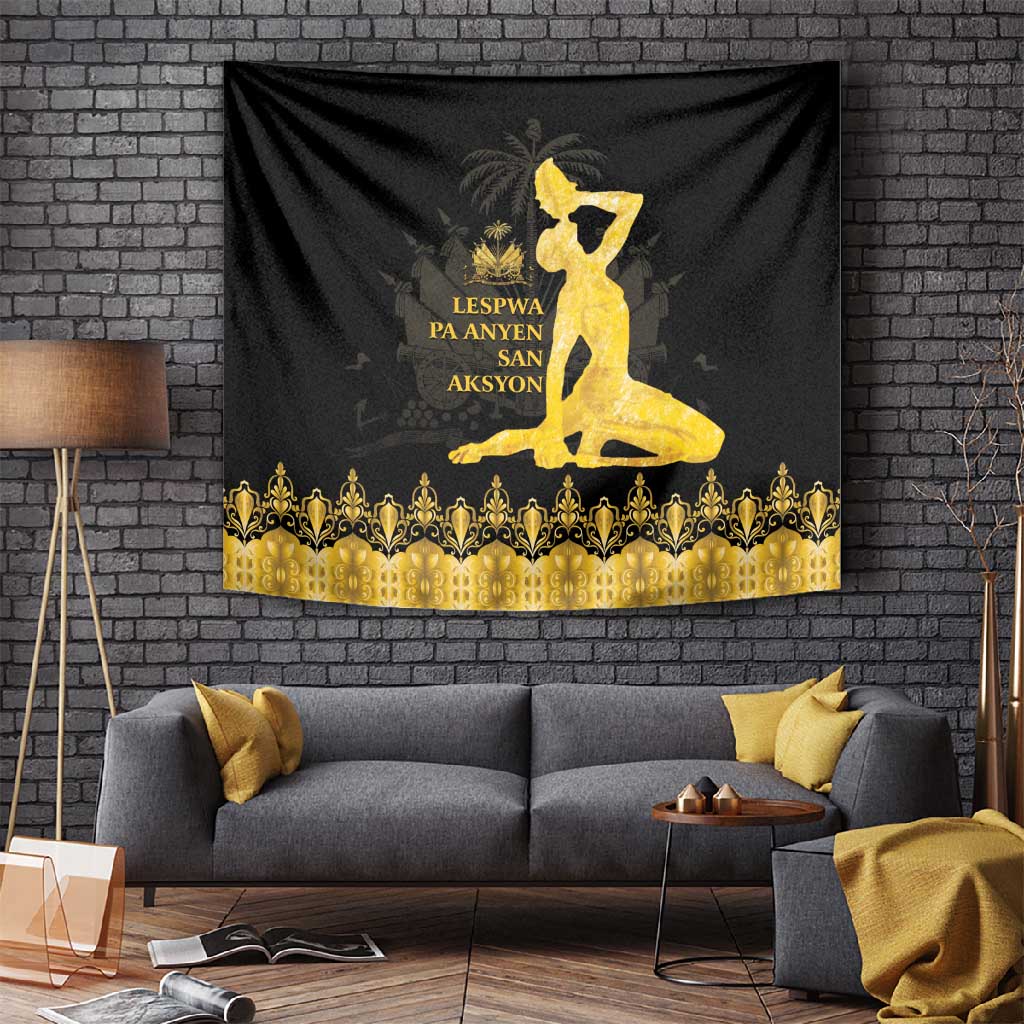 Haiti Neg Marron Tapestry Lespwa pa anyen san aksyon - Gold LT01
