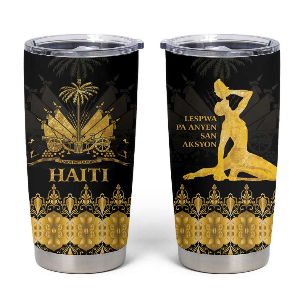 Haiti Neg Marron Tumbler Cup Lespwa pa anyen san aksyon - Gold LT01