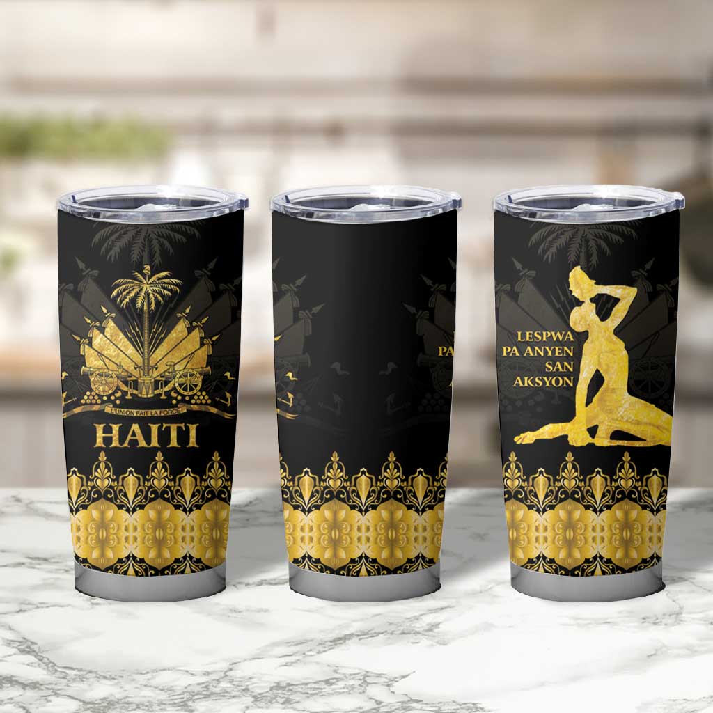 Haiti Neg Marron Tumbler Cup Lespwa pa anyen san aksyon - Gold LT01