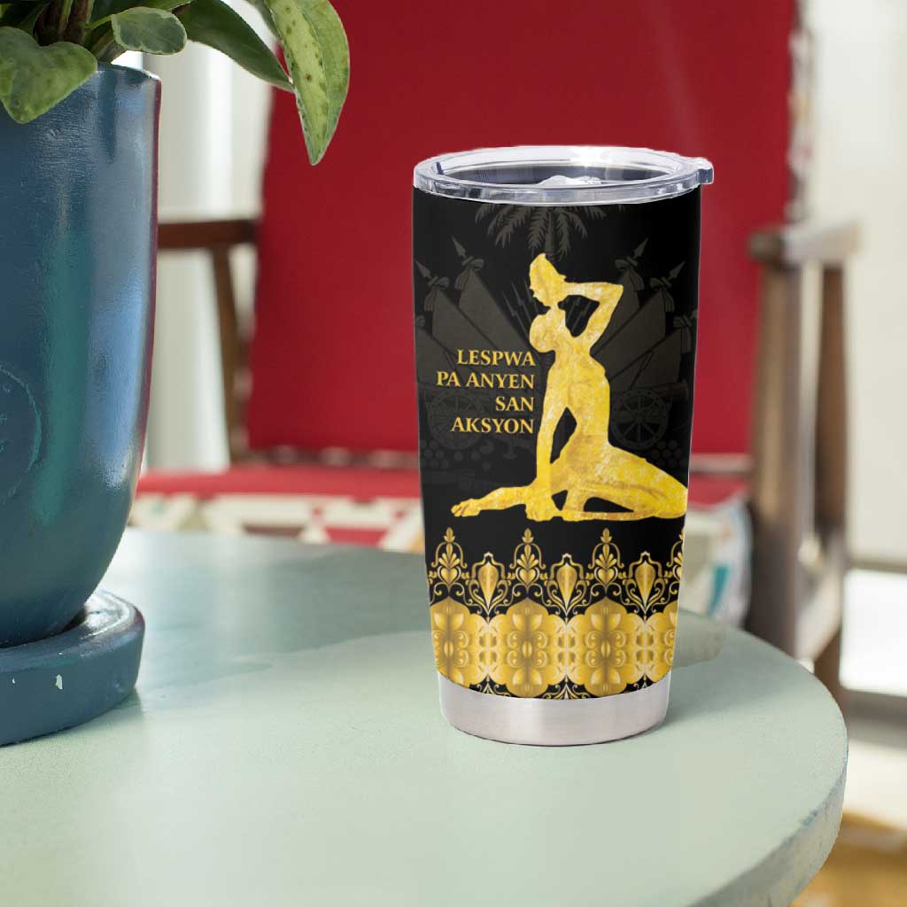 Haiti Neg Marron Tumbler Cup Lespwa pa anyen san aksyon - Gold LT01