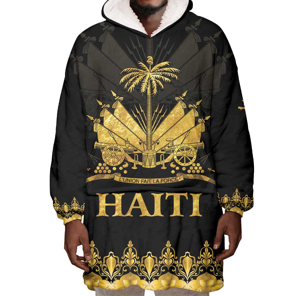Haiti Neg Marron Wearable Blanket Hoodie Lespwa pa anyen san aksyon - Gold LT01