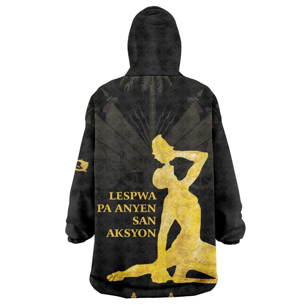 Haiti Neg Marron Wearable Blanket Hoodie Lespwa pa anyen san aksyon - Gold LT01