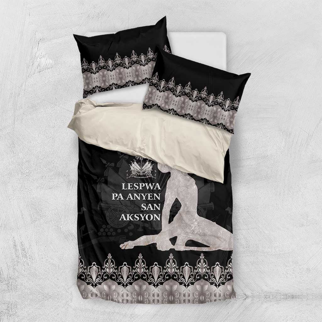 Haiti Neg Marron Bedding Set Hope is Nothing Without Action - Silver LT01
