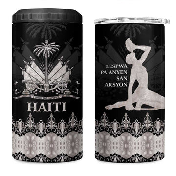 Haiti Neg Marron 4 in 1 Can Cooler Tumbler Hope is Nothing Without Action - Silver LT01
