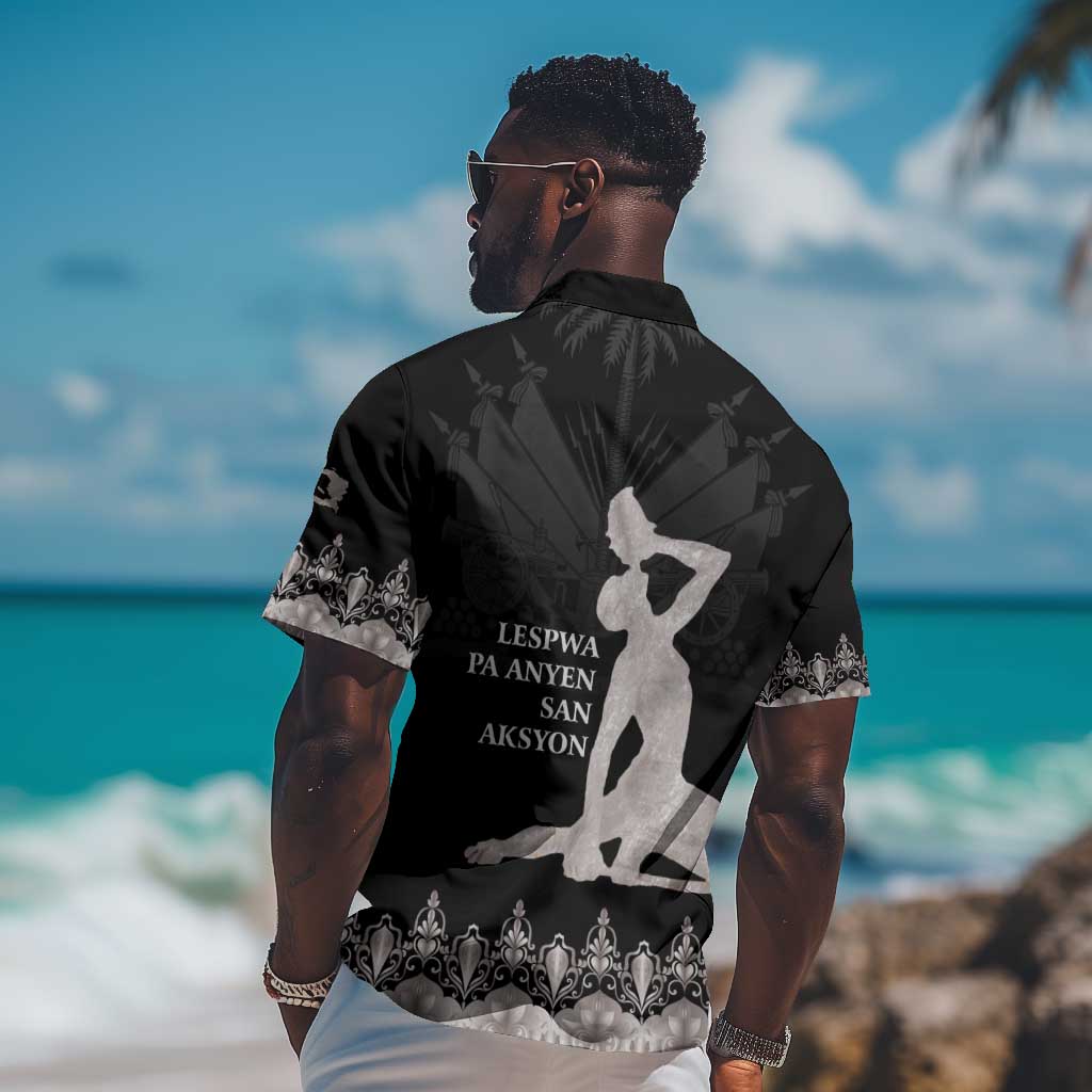 Haiti Neg Marron Hawaiian Shirt Hope is Nothing Without Action - Silver LT01