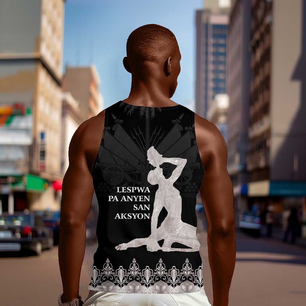Haiti Neg Marron Men Tank Top Hope is Nothing Without Action - Silver LT01