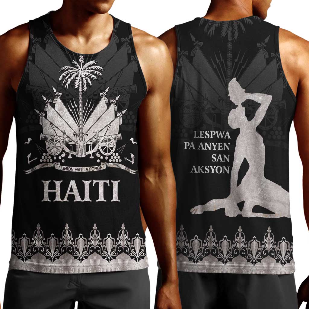 Haiti Neg Marron Men Tank Top Hope is Nothing Without Action - Silver LT01