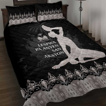 Haiti Neg Marron Quilt Bed Set Hope is Nothing Without Action - Silver LT01