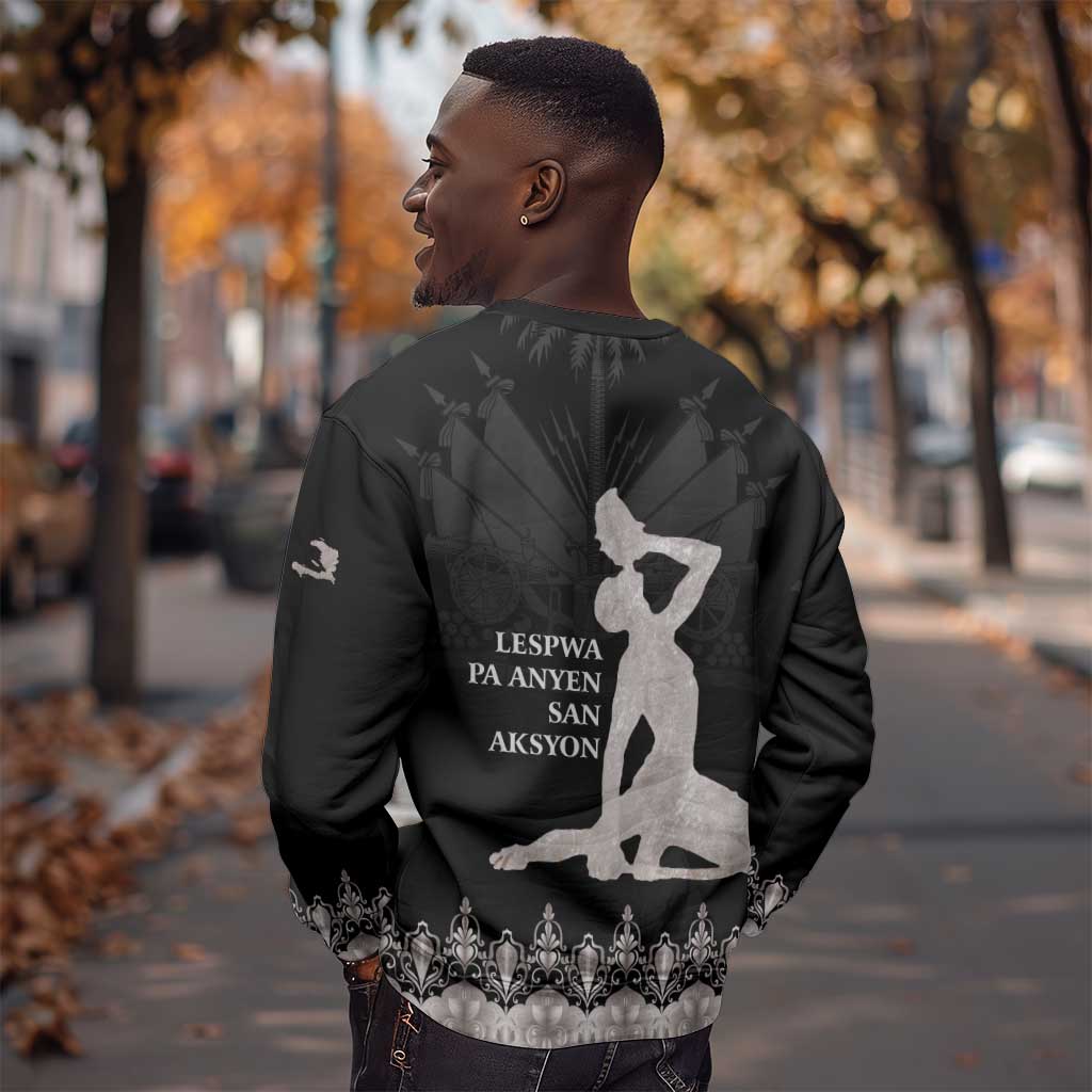 Haiti Neg Marron Sweatshirt Hope is Nothing Without Action - Silver LT01