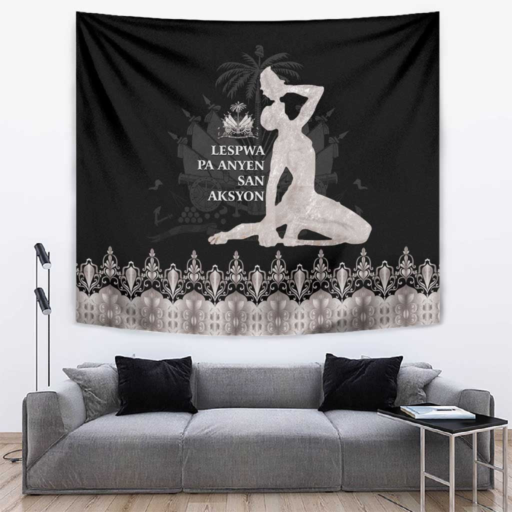Haiti Neg Marron Tapestry Hope is Nothing Without Action - Silver LT01