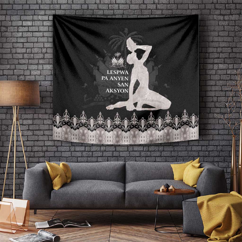 Haiti Neg Marron Tapestry Hope is Nothing Without Action - Silver LT01