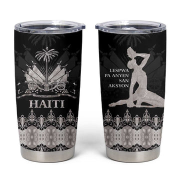 Haiti Neg Marron Tumbler Cup Hope is Nothing Without Action - Silver LT01
