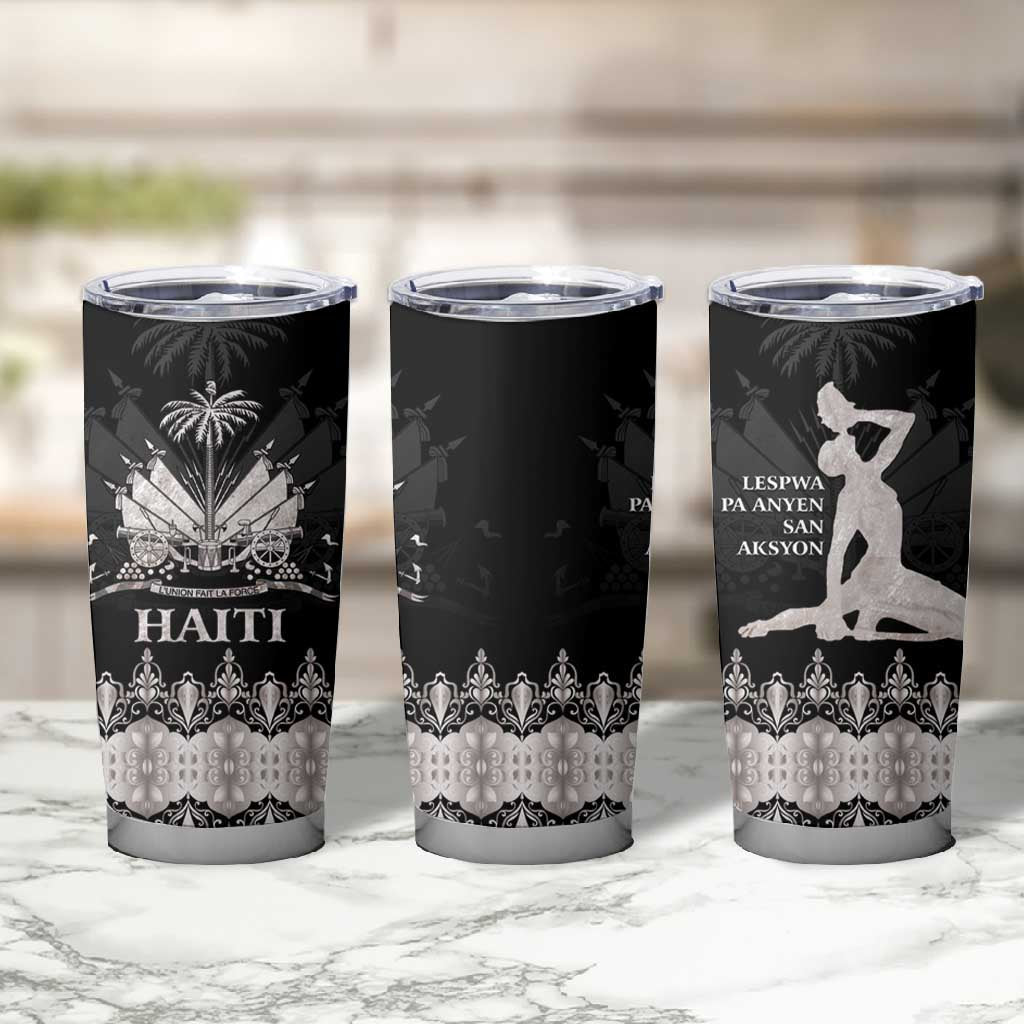 Haiti Neg Marron Tumbler Cup Hope is Nothing Without Action - Silver LT01