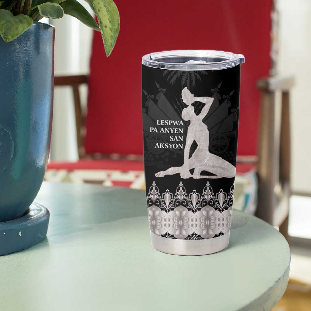 Haiti Neg Marron Tumbler Cup Hope is Nothing Without Action - Silver LT01