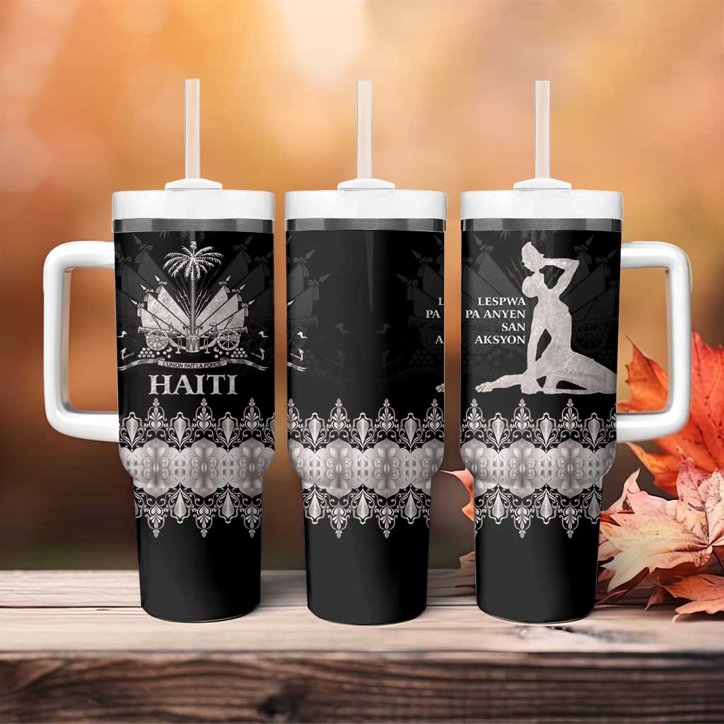 Haiti Neg Marron Tumbler With Handle Hope is Nothing Without Action - Silver LT01