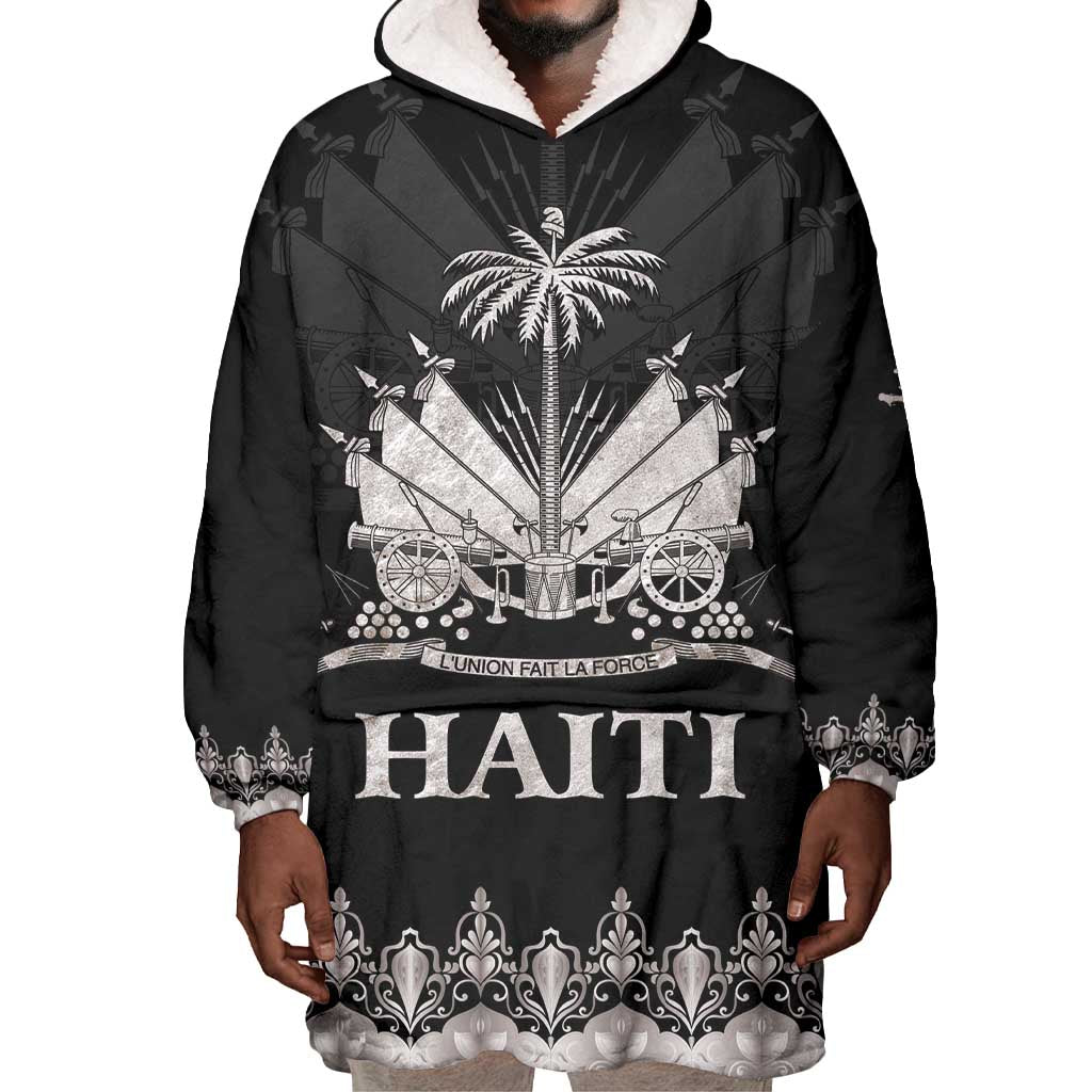 Haiti Neg Marron Wearable Blanket Hoodie Hope is Nothing Without Action - Silver LT01