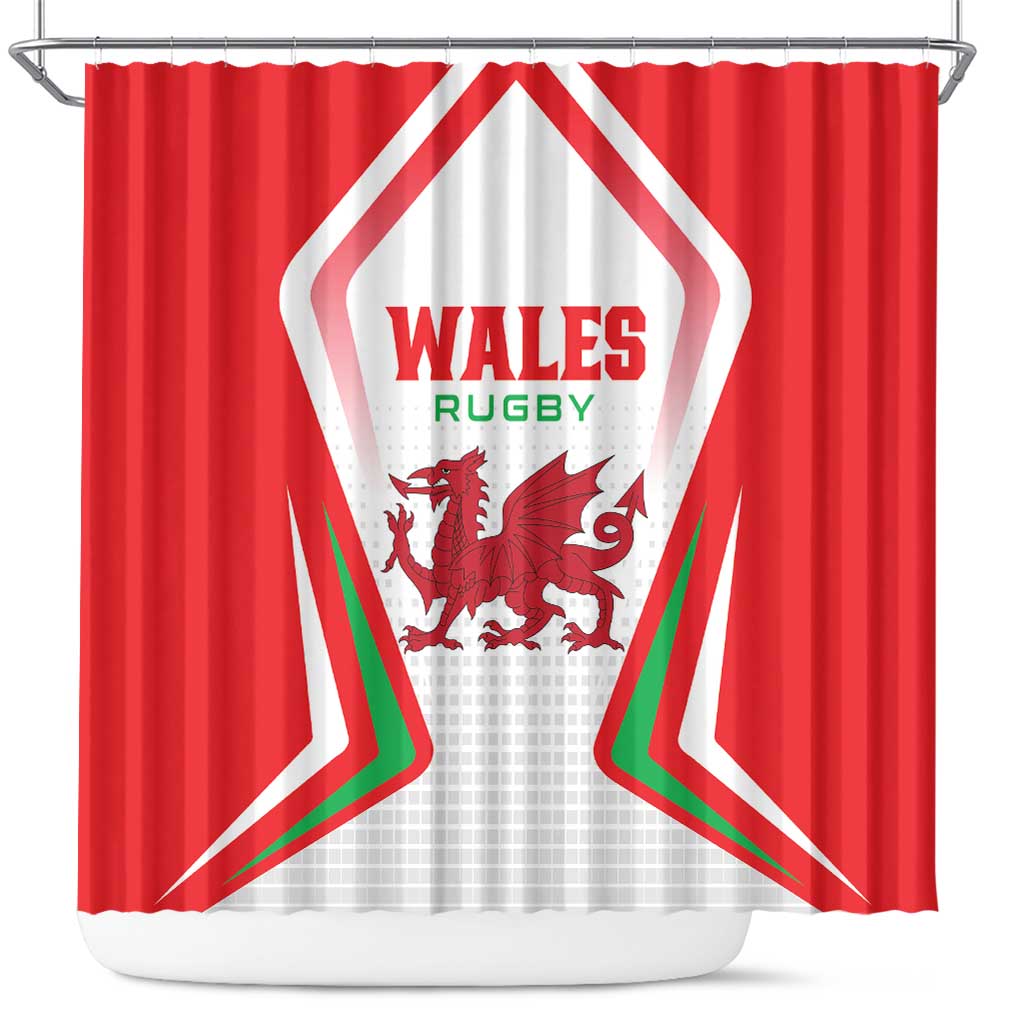 Welsh Rugby Shower Curtain Wales Red Dragon Champions LT01