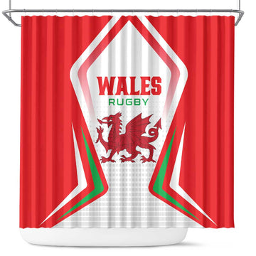 Welsh Rugby Shower Curtain Wales Red Dragon Champions LT01