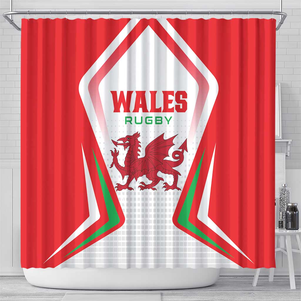 Welsh Rugby Shower Curtain Wales Red Dragon Champions LT01