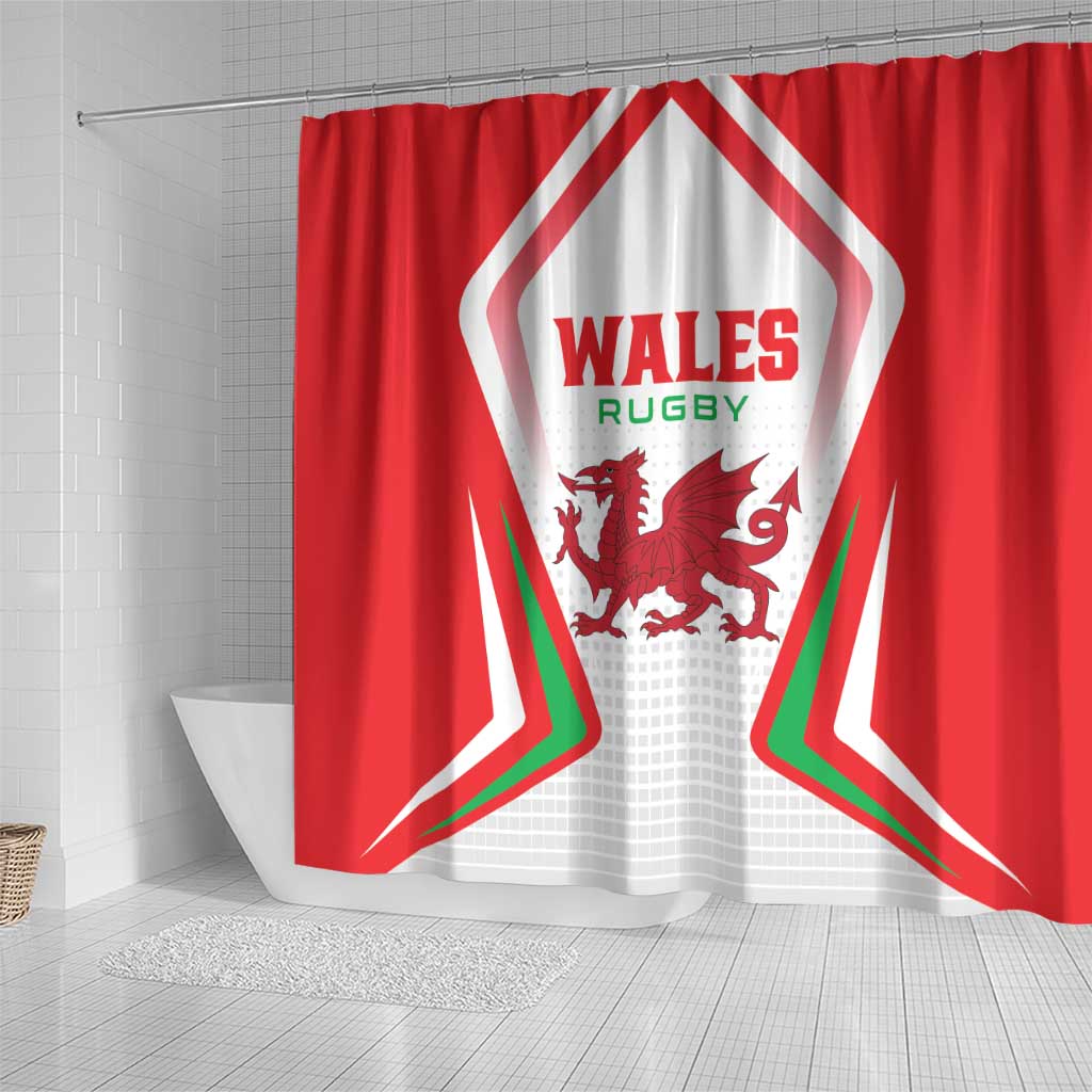Welsh Rugby Shower Curtain Wales Red Dragon Champions LT01