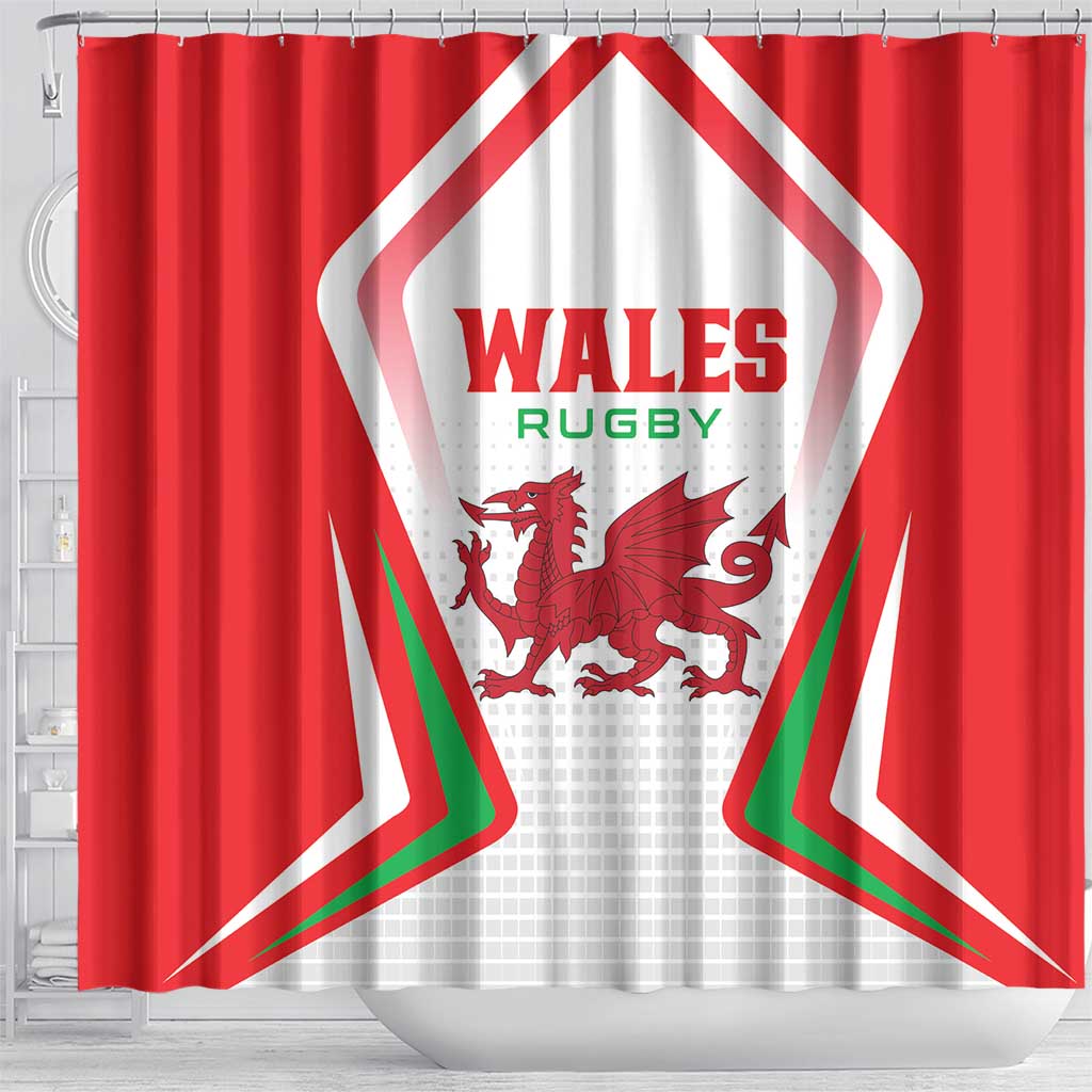 Welsh Rugby Shower Curtain Wales Red Dragon Champions LT01