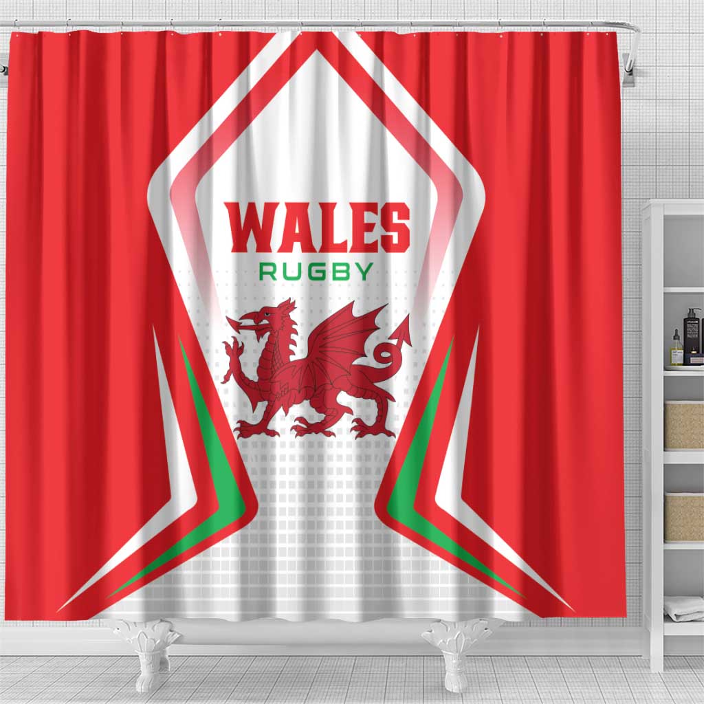 Welsh Rugby Shower Curtain Wales Red Dragon Champions LT01