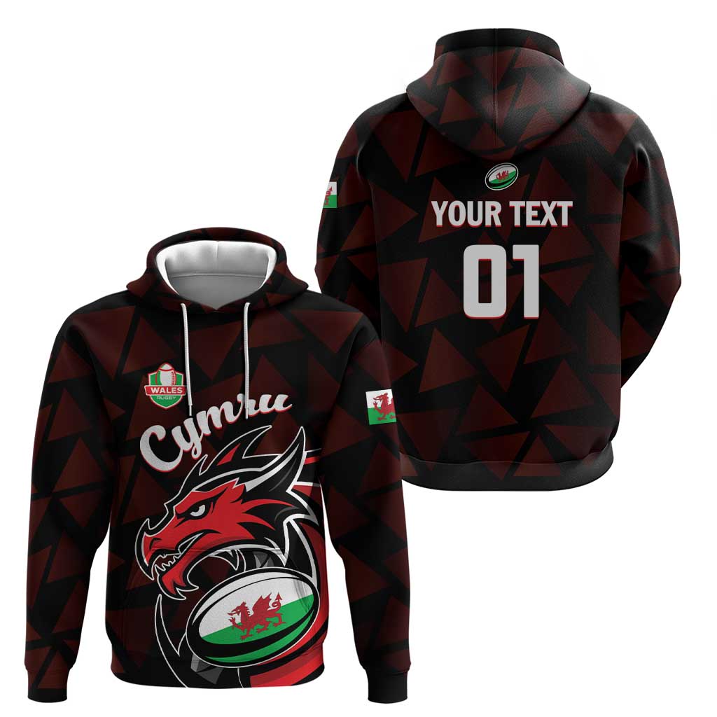 Custom Wales Rugby Hoodie Cymru Y Ddraig Goch LT01