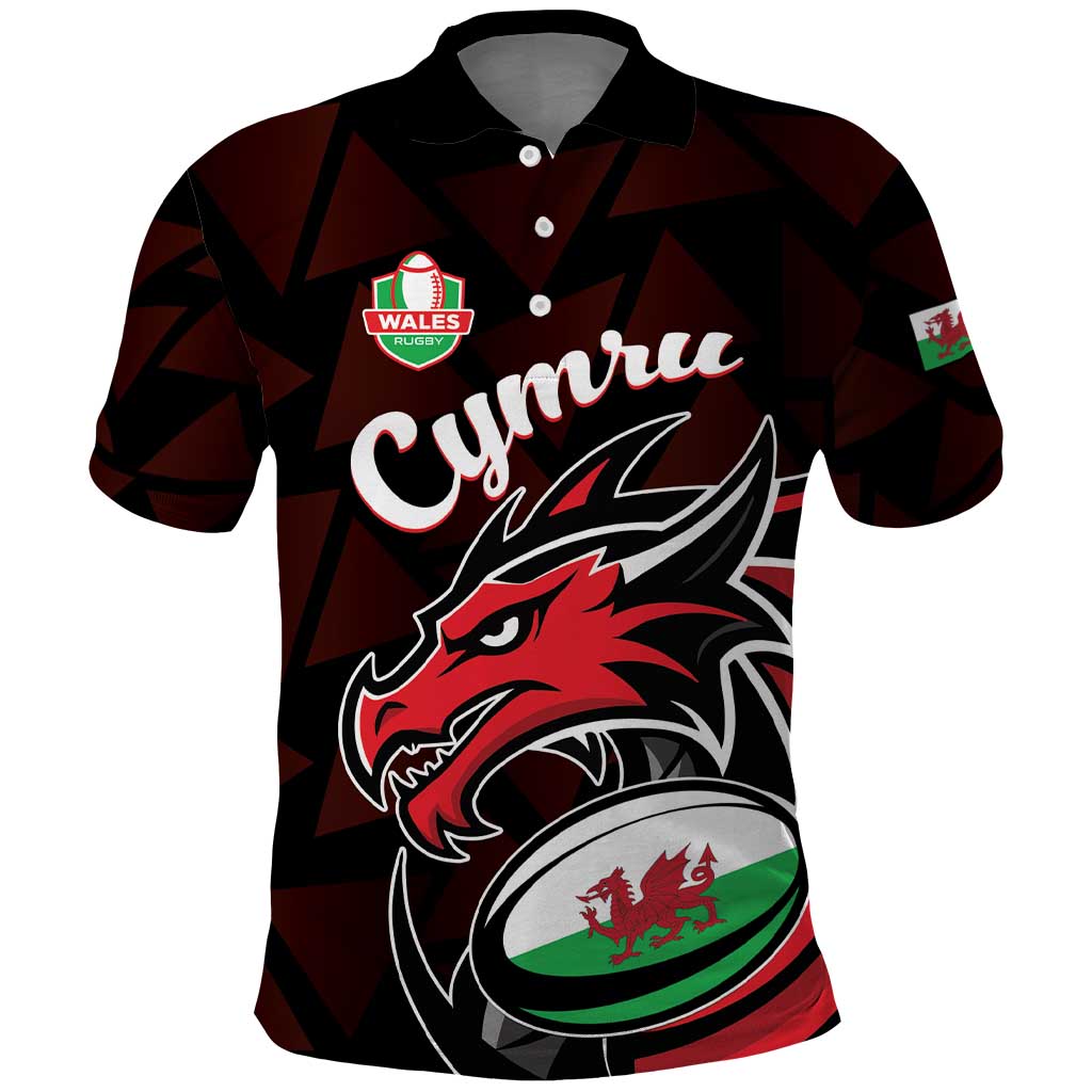 Custom Wales Rugby Polo Shirt Cymru Y Ddraig Goch LT01