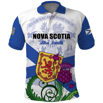Personalized Canada Nova Scotia Province Polo Shirt One Defends and The Other Conquers LT01